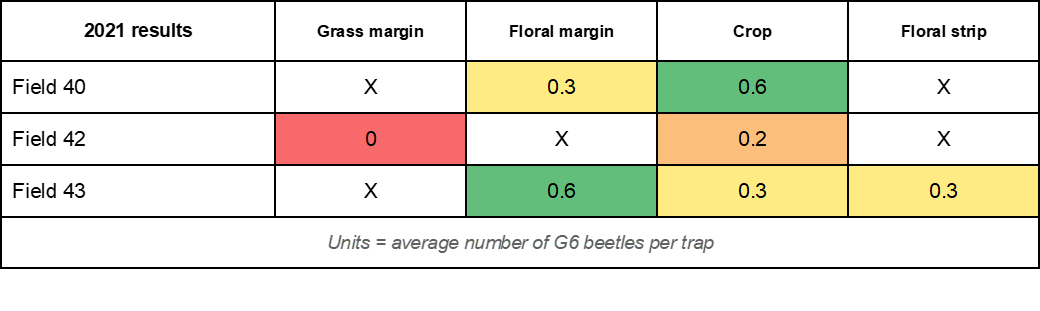 Data showing ground beetle numbers 